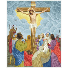106 ХД-12-схема Ісус вмирає на хресті. БС Солес. Схема на тканині для вишивання бісером