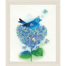 2800606 Xiu Crafts Набір для вишивки рахунковим хрестиком - Птах на квітці 26,5x33 см, Aida 28 ct (канва з фоном)