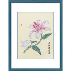 2801301 (2031901) Xiu Crafts Набір для вишивки рахунковим хрестиком - Лілія 33х25 см, Aida 14 ct (канва з фоном)