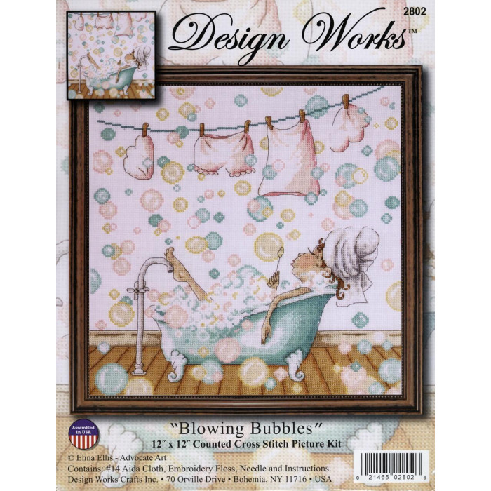 2802 Design Works Набір для вишивки рахунковим хрестиком - Видування бульбашок 30,5x30,5 см, Aida14