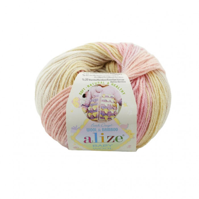 2807 Пряжа Baby Wool Batik 50гр - 175м (різнокольорова). Alize(Знятий з виробництва)
