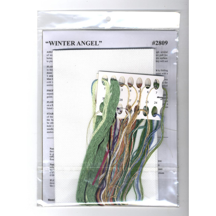 2809 Design Works Набір для вишивки рахунковим хрестиком - Зимовий ангел 22,9x38,1 см, Aida14