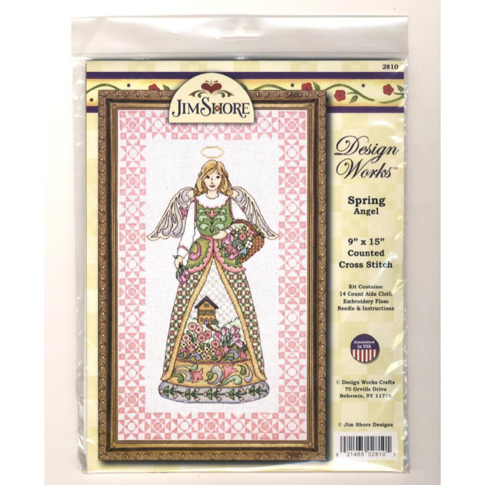 2810 Design Works Набір для вишивки рахунковим хрестиком - Весняний ангел 22,9x38,1 см, Aida14