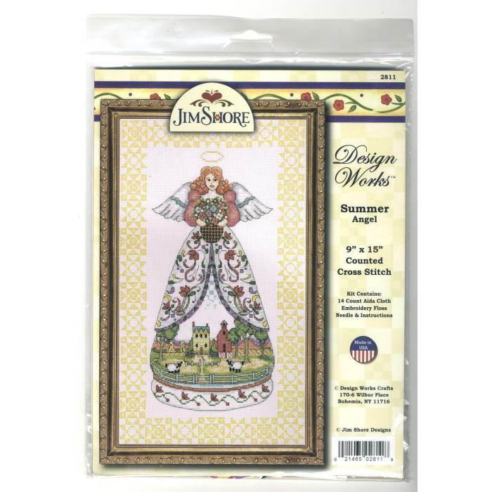 2811 Design Works Набір для вишивки рахунковим хрестиком - Літній ангел 22,9x38,1 см, Aida14