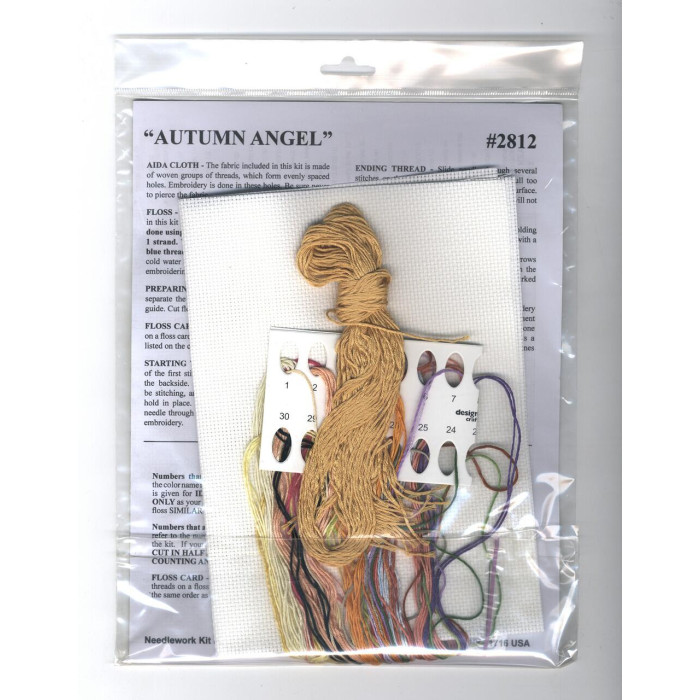 2812 Design Works Набір для вишивки рахунковим хрестиком - Осінній ангел 22,9x38,1 см, Aida14