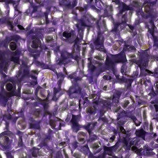 78123 10/0 чеський бісер Preciosa, 50 г, фіолетовий, кристальний сольгель з блискучим срібним отвором