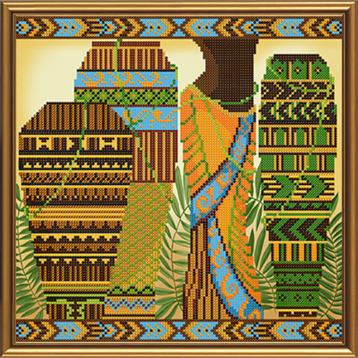 БИС3269 Африканські ритми. Нова Слобода. Схема на тканині для вишивання бісером. РОЗПРОДАЖ(Знятий з виробництва)