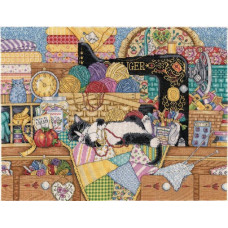 2863 Design Works Набір для вишивки рахунковим хрестиком - Урок шиття для кошенят 50,8x40,6 см, Aida14