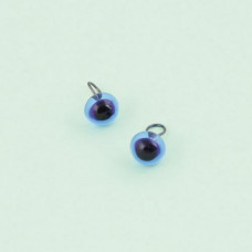 289-82500-00-6mm-30062 Скляні очі, блакитний, діаметр 6мм, Чехія. Чарівна Мить