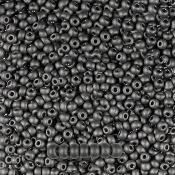 28918 matt 10/0 чеський бісер Preciosa, 50 г, коричнево-сірий, непрозорий чорний бурштин перламутровий матовий