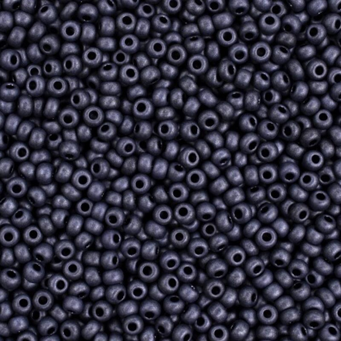 28928 matt 10/0 чеський бісер Preciosa, 5 г, фіолетово-сірий, непрозорий чорний бурштин перламутровий матовий