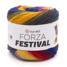 2909 Пряжа Forza Festival YarnArt, 100г - 420 м, різнокольоровий, 75% вовна, 25% поліамід