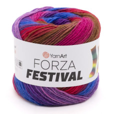 2911 Пряжа Forza Festival YarnArt, 100г - 420 м, різнокольоровий, 75% вовна, 25% поліамід