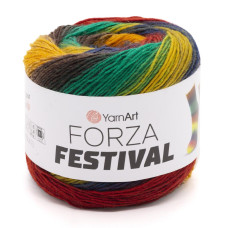 2912 Пряжа Forza Festival YarnArt, 100г - 420 м, різнокольоровий, 75% вовна, 25% поліамід