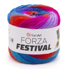 2913 Пряжа Forza Festival YarnArt, 100г - 420 м, різнокольоровий, 75% вовна, 25% поліамід