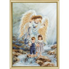 КС-038 Ангел і діти. Чарівна мить. Набір для виготовлення картини зі стразами