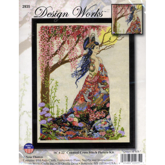 2935 Design Works Набір для вишивки рахунковим хрестиком - Королева шовку 40,6x55,9 см, Aida14