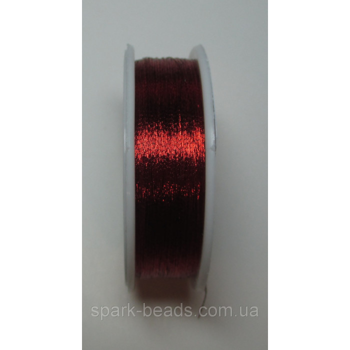 100-10 Spark Beads Алюр металлизированая нитка, колір червоний 100 м.