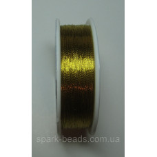 100-12 Spark Beads Алюр металлизированая нитка, колір золото жовте яскраве 100 м.