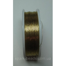 100-13 Spark Beads Алюр металлизированая нитка, колір золото дымчатое 100 м.