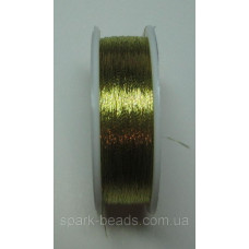 100-14 Spark Beads Алюр металлизированая нитка, колір золото бронзове 100 м.