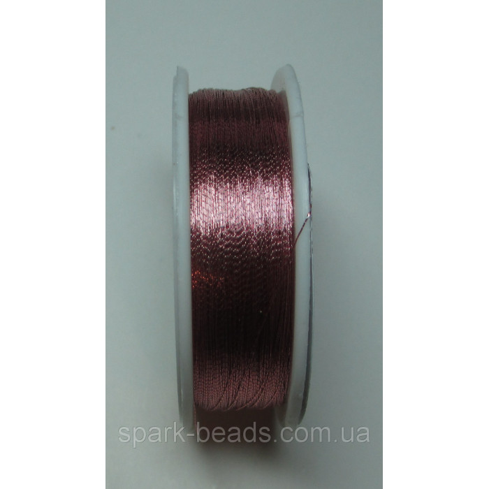 100-18 Spark Beads Алюр металлизированая нитка, колір рожевий димчастий 100 м.