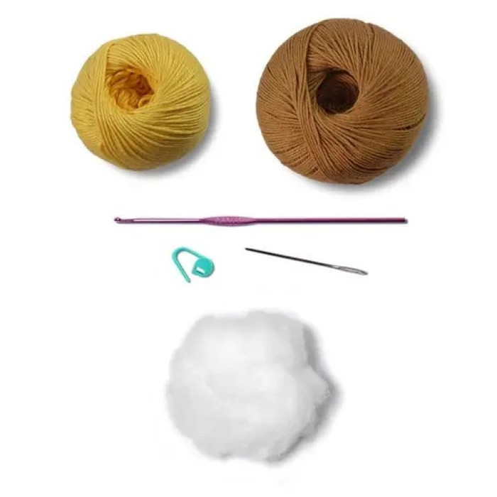 3 KIT LOVEY BLANKET ESP Набір для в'язання гачком іграшки, амігурумі - ковдра Лев (100% бавовна) Circulo