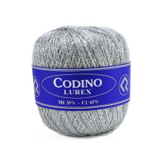 3 Пряжа Campolmi Filati Codino, 50г - 375 м, срібло, 65% купра 35%, металізована нитка