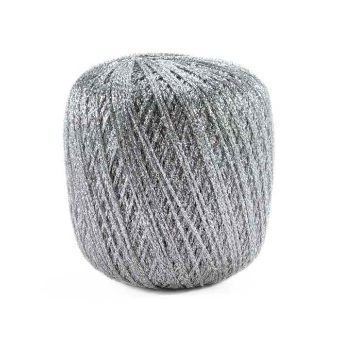 3 Пряжа Campolmi Filati Codino, 50г - 375 м, срібло, 65% купра 35%, металізована нитка