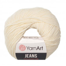 03 Пряжа Jeans 50гр - 160м (Молочний) YarnArt