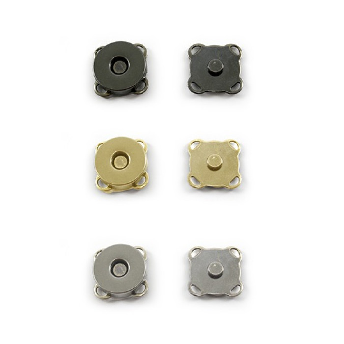 30 MAGNETIC SNAPS Застібка для сумки магнітна 1,5x1,5 см чорний, Circulo