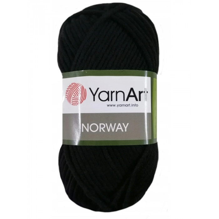 30 Пряжа Norway 100гр - 105м (Чорний) YarnArt