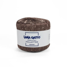 30100 Пряжа Lana Gatto Paillettes, 25г - 195м, горіховий, 100% поліестер