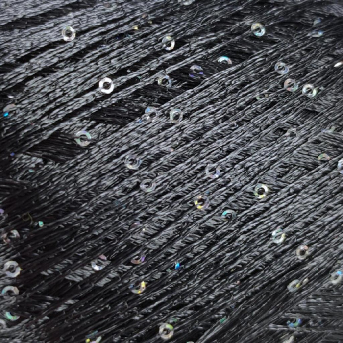 30103 Пряжа Lana Gatto Paillettes, 25г - 195м, темно-сірий+паєтка голографічна, 100% поліестер