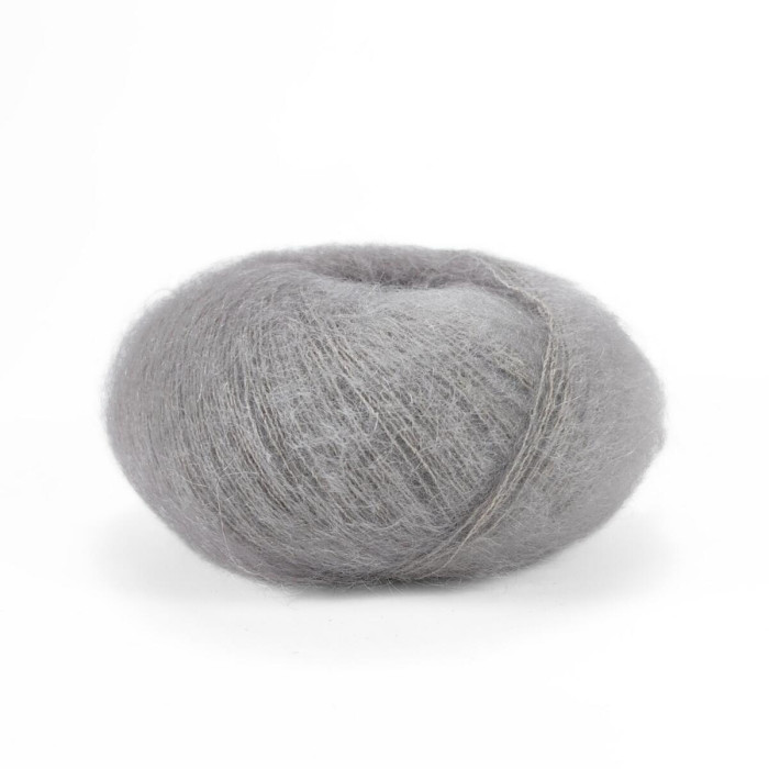 30145 Пряжа Lana Gatto Silk Mohair, 25г - 212м, попелясто-сірий, 75% супер кідмохер, 25% шовк