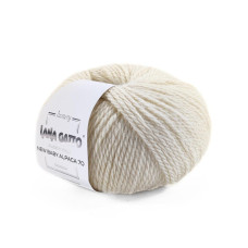30176 Пряжа Lana Gatto New Baby Alpaca 70, 50г - 125м, білий, 70% альпака бебі, 30% мериносова вовна екстрафайн