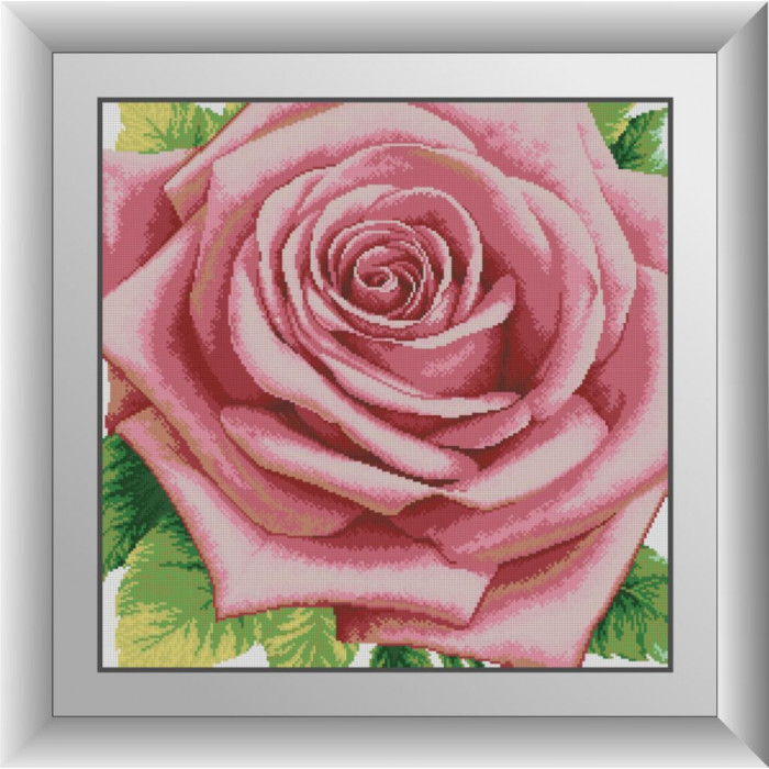 30360 Рожева троянда. Dream Art. Набір алмазної мозаїки (квадратні, повна)
