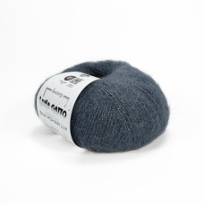 30480 Пряжа Lana Gatto Silk Mohair Lux, 25г - 210м, темно-сірий, 78% cуперкід мохер, 14% шовк, 4% нейлон, 4% поліамід