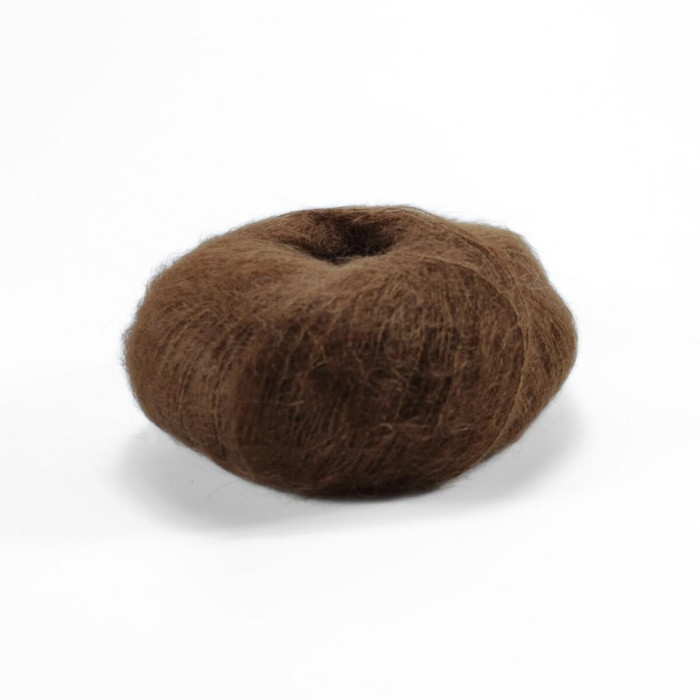 30482 Пряжа Lana Gatto Silk Mohair, 25г - 212м, коричневий, 75% супер кідмохер, 25% шовк