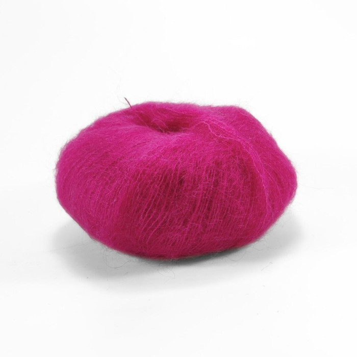 30483 Пряжа Lana Gatto Silk Mohair, 25г - 212м, рожевий, 75% супер кідмохер, 25% шовк