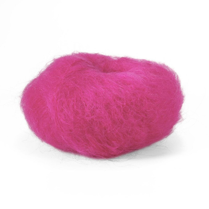 30483 Пряжа Lana Gatto Wool Mohair, 50г - 90м, яскраво-рожевий, 73% мохер, 27% вовна