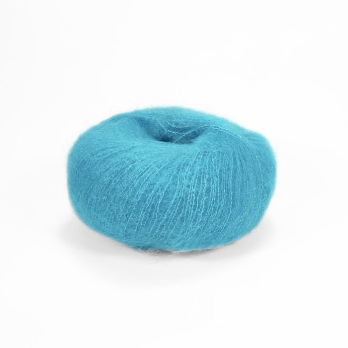 30485 Пряжа Lana Gatto Silk Mohair Lux, 25г - 210м, блакитно-бірюзовий, 78% cуперкід мохер, 14% шовк, 4% нейлон, 4% поліамід