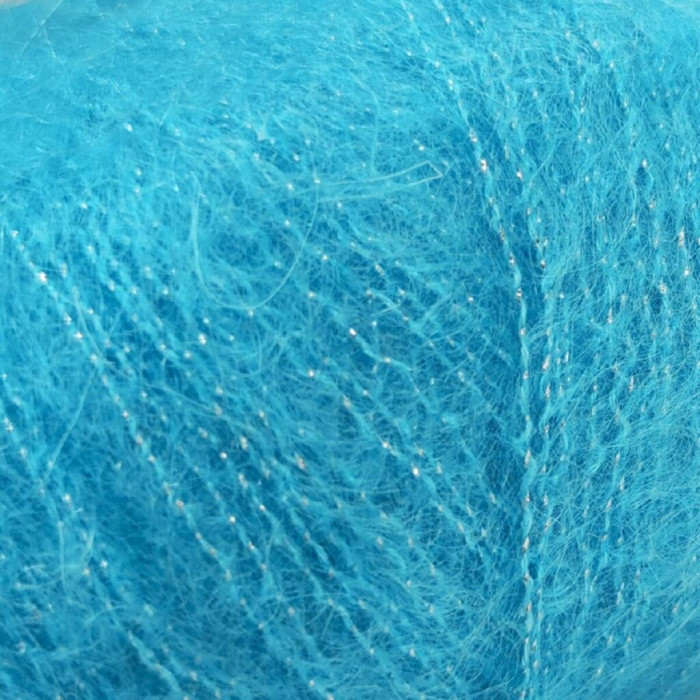30485 Пряжа Lana Gatto Silk Mohair Lux, 25г - 210м, блакитно-бірюзовий, 78% cуперкід мохер, 14% шовк, 4% нейлон, 4% поліамід