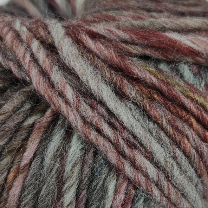 30510 Пряжа Lana Gatto Davos, 50г - 90м, сіро-бордовий мікс, 51% вовна, 49% акрил