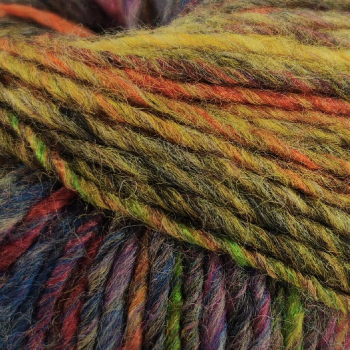 30512 Пряжа Lana Gatto Davos, 50г - 90м, помаранчевий-жовтий-малиновий мікс, 51% вовна, 49% акрил