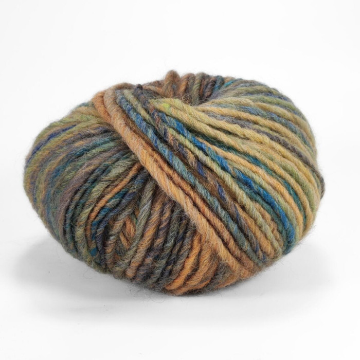 30513 Пряжа Lana Gatto Davos, 50г - 90м, помаранчевий-салатовий-синій мікс, 51% вовна, 49% акрил