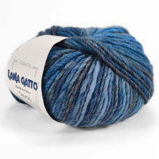 30514 Пряжа Lana Gatto Davos, 50г - 90м, синьо-блакитний мікс, 51% вовна, 49% акрил