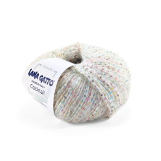 30561 Пряжа Lana Gatto Cocktail, 50г - 115м, перлинний+голографічна паєтка, 15% мохер, 19% акрил, 23% поліестер, 43% поліамід