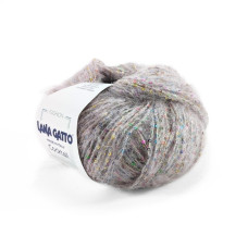 30563 Пряжа Lana Gatto Cocktail, 50г - 115м, сірий+голографічна паєтка, 15% мохер, 19% акрил, 23% поліестер, 43% поліамід