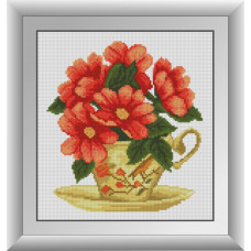 30563 Квітковий чай. Dream Art. Набір алмазної мозаїки (квадратні, повна)